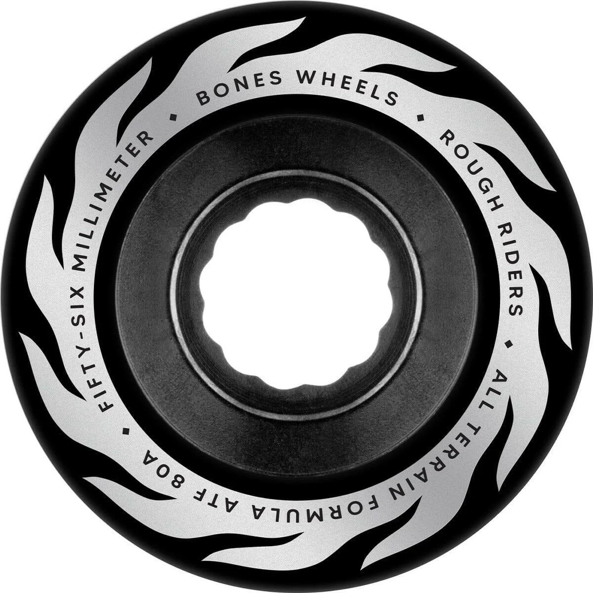 Bones - Rough Riders Eternal Flame Black 56MM 80A ATF Skateboard Wheels