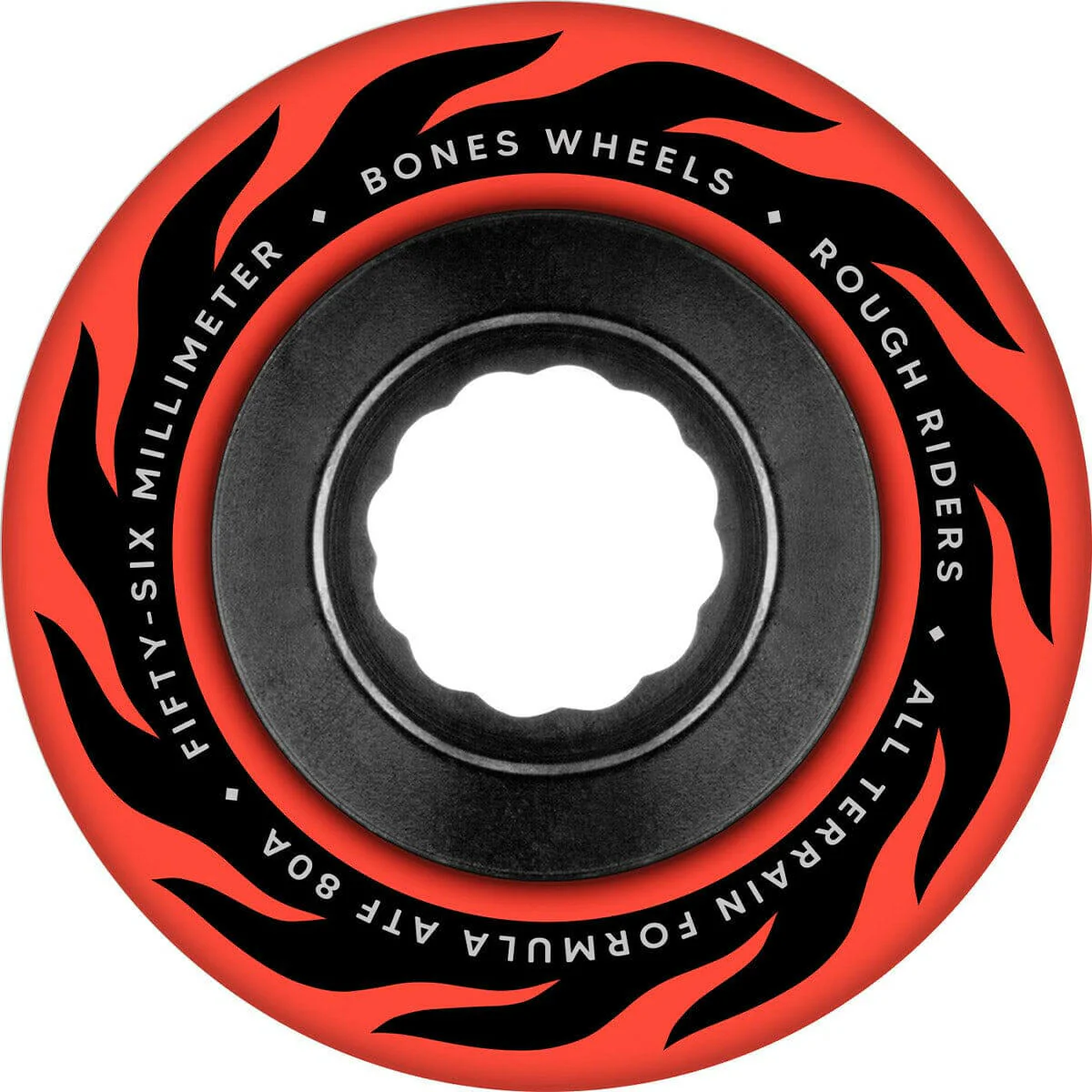 Bones - Rough Riders Eternal Flame Red 56MM 80A ATF Skateboard Wheels