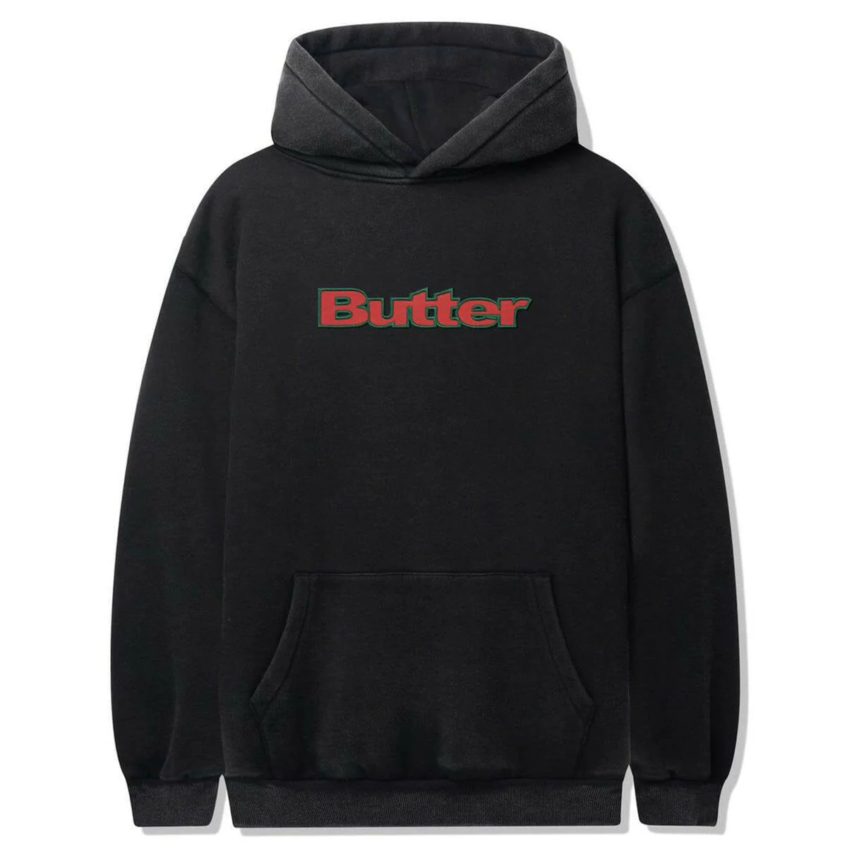 Butter Goods - Nylon Logo Applique Hoodie Black