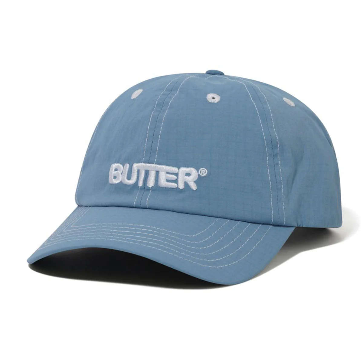 Butter Goods - Nylon Rounded Logo 6 Panel Cap Sky Blue