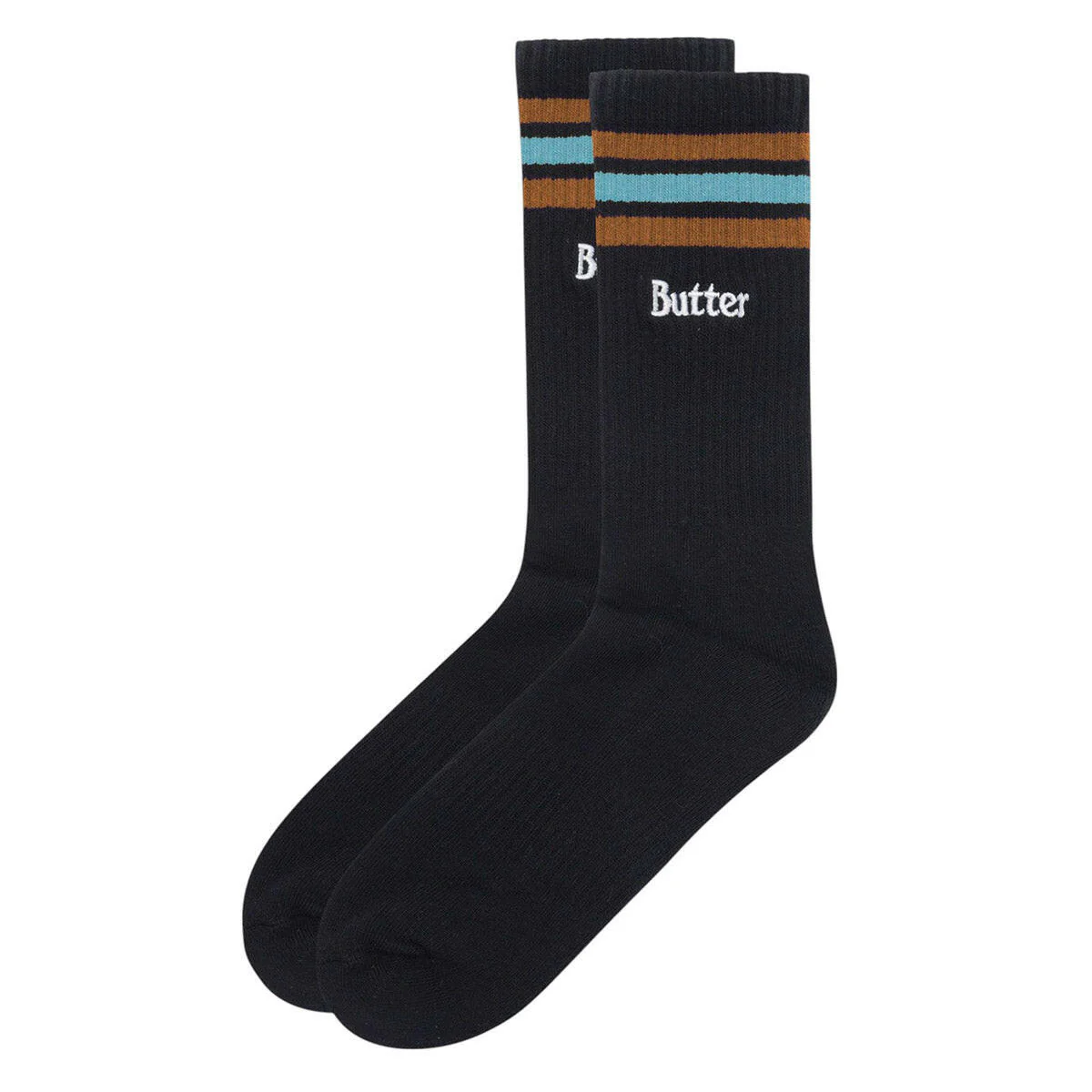 Butter Goods - Stripe Socks Black/Brown/Turquoise