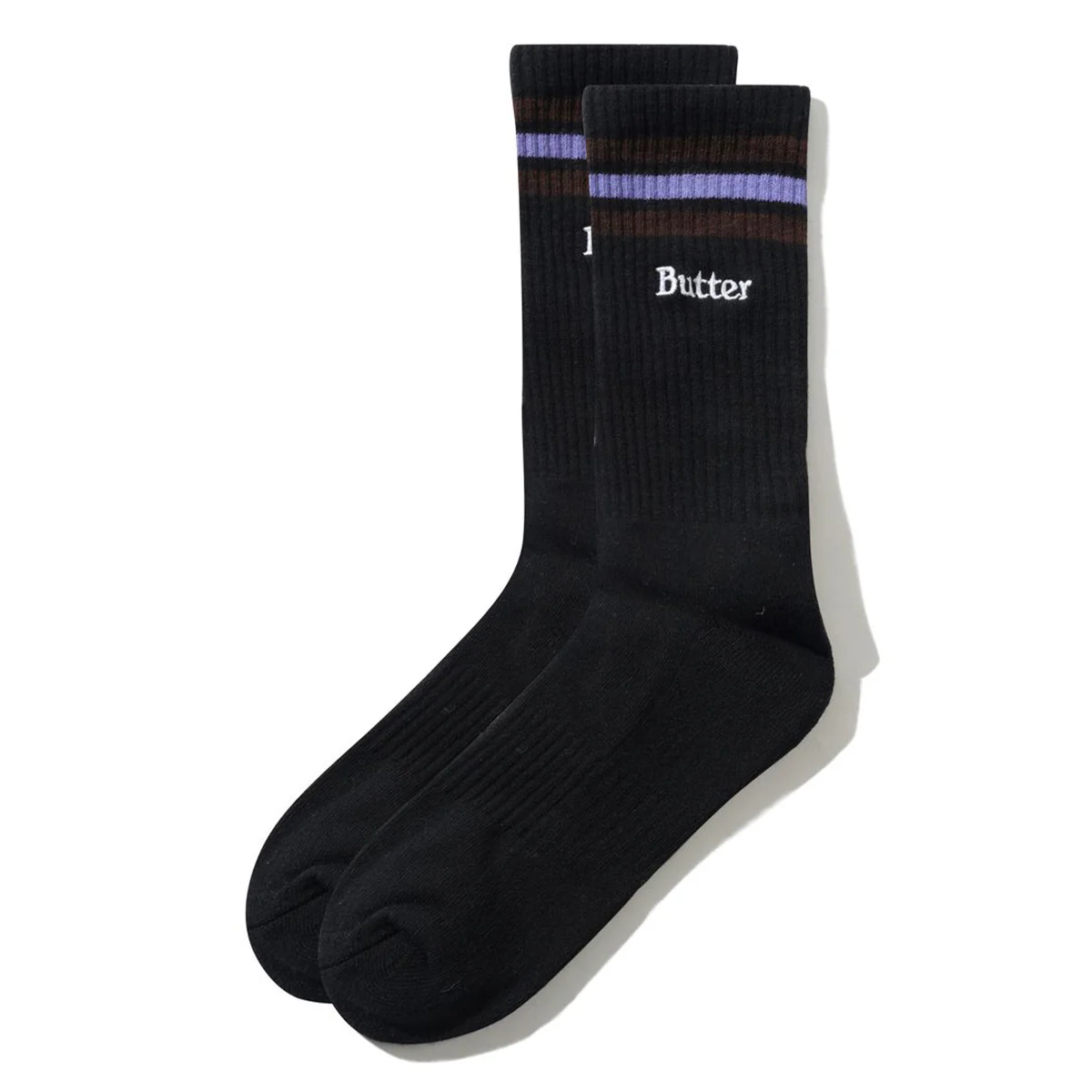 Butter Goods - Stripe Socks Black/Brown/Purple
