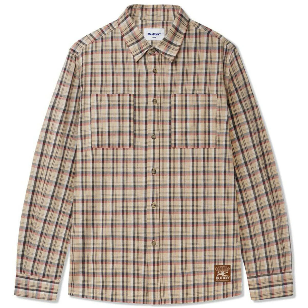 Butter Goods - Terrain Plaid L/S Shirt Sand
