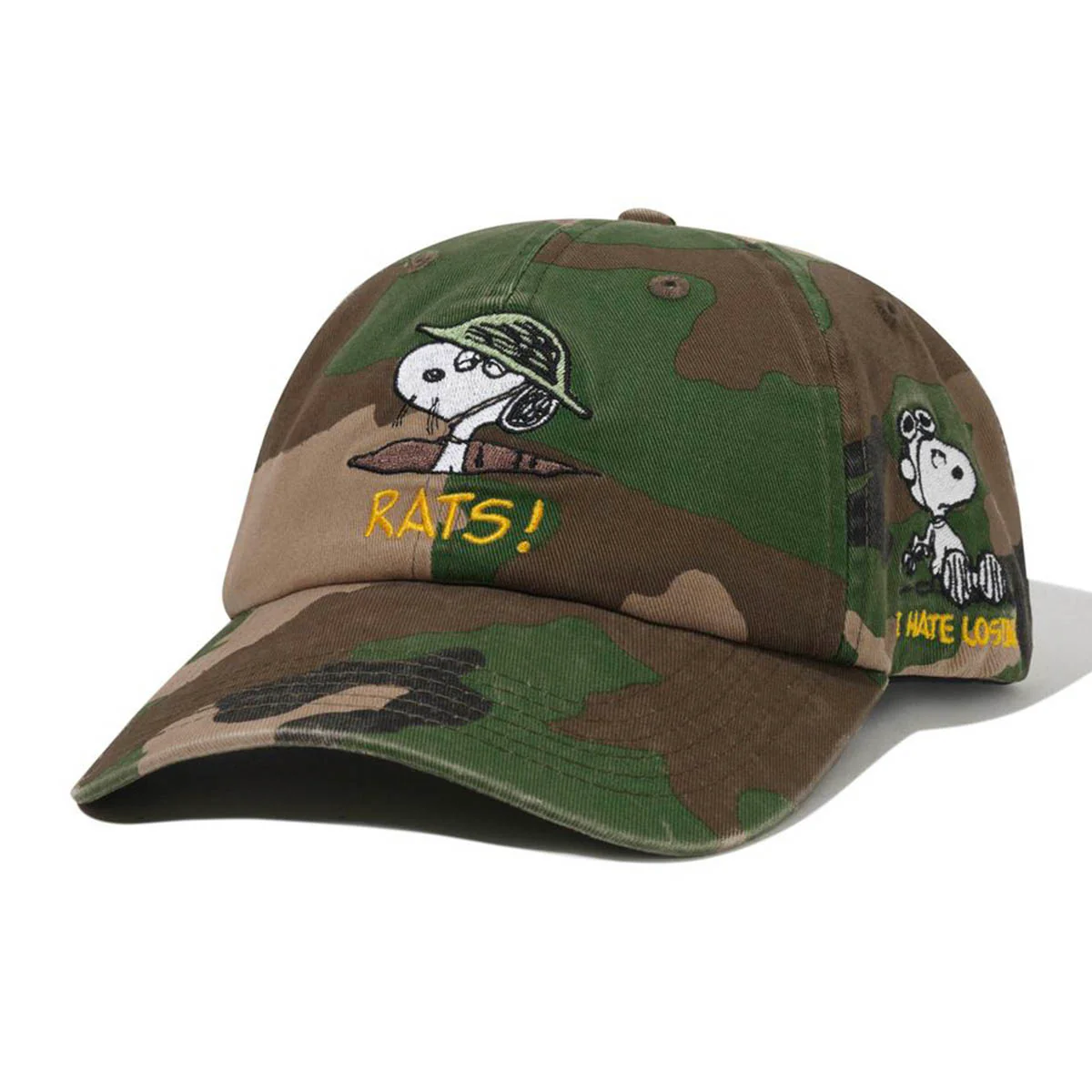 Butter Goods - X Peanuts Rats 6 Panel Cap Washed Camo