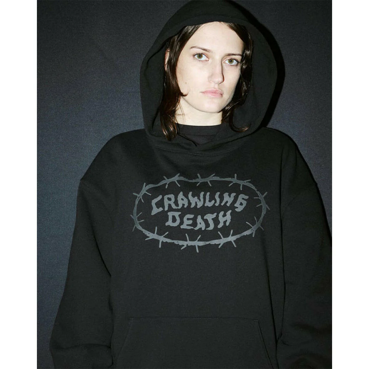 Crawling Death - Barbed Logo Hoodie Black - Image 3