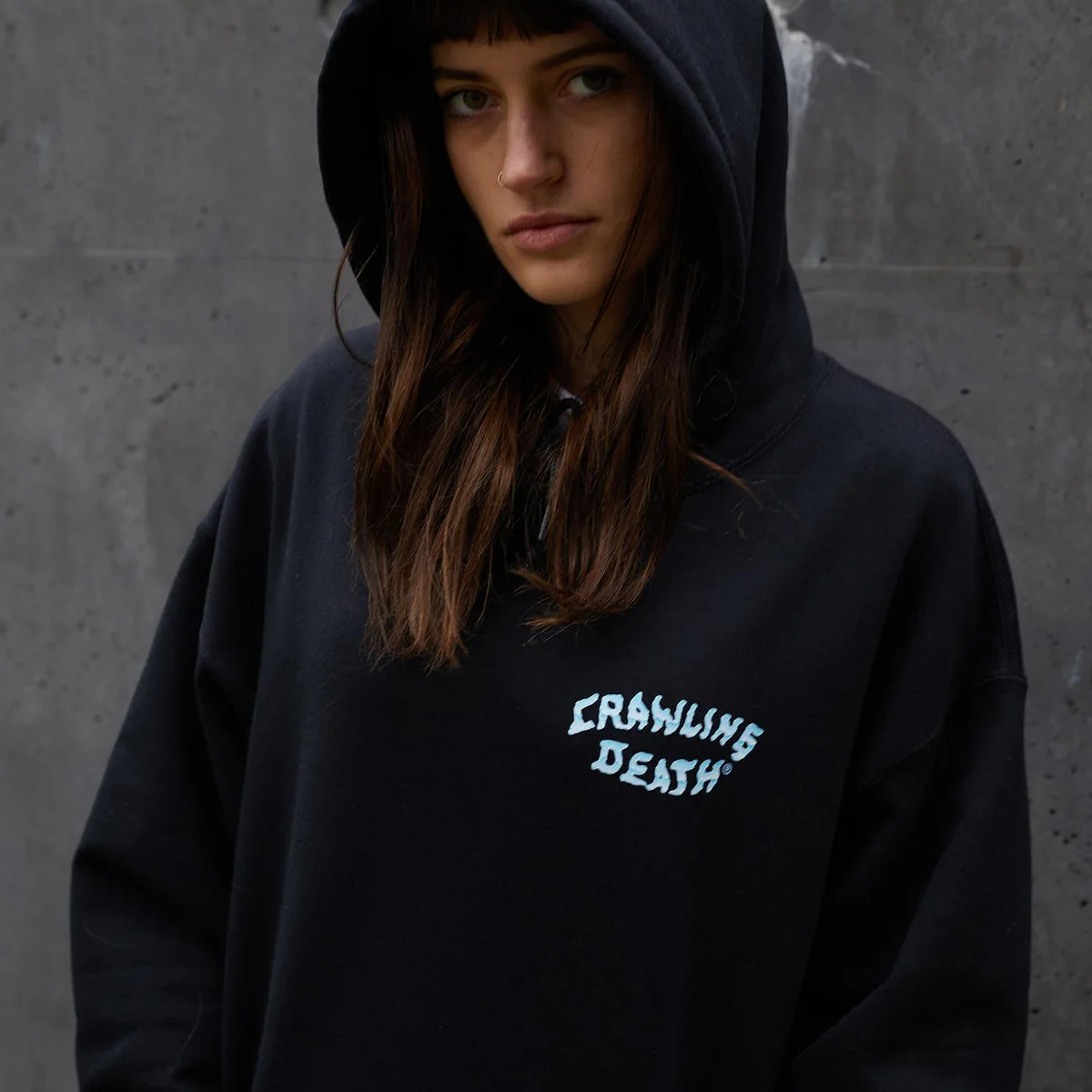 Crawling Death - Chrome Logo Hoodie Black - Image 3