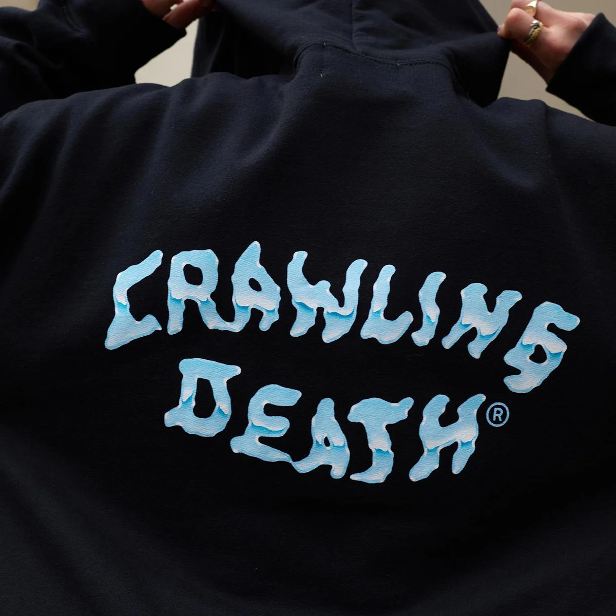Crawling Death - Chrome Logo Hoodie Black - Image 4