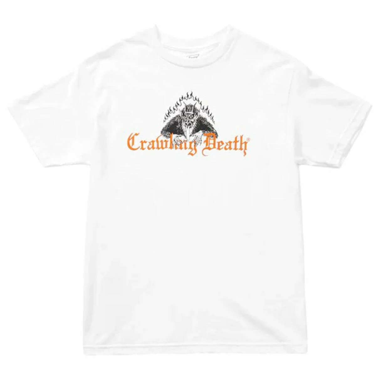 Crawling Death - Flame Devil Tee White