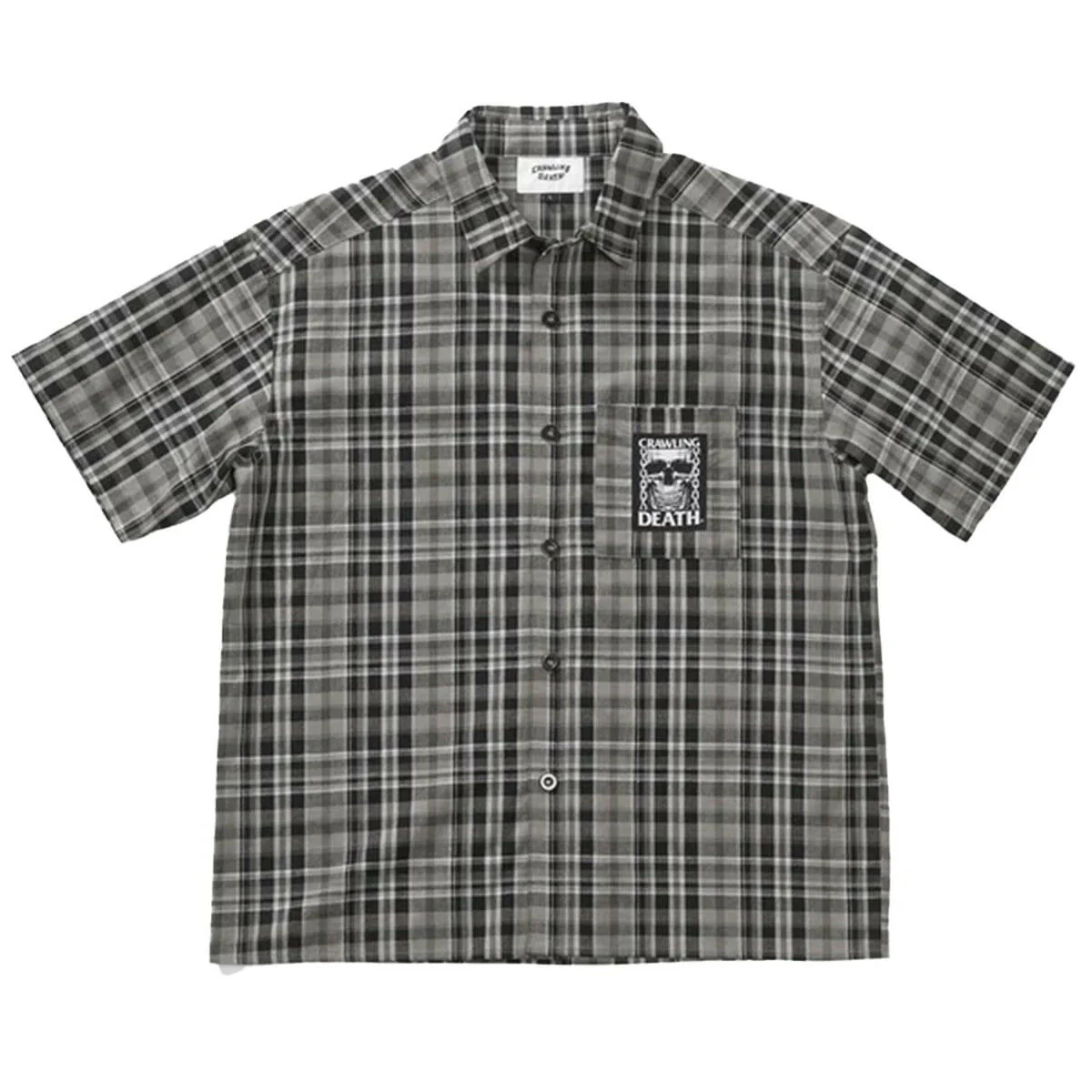 Crawling Death - TV Skull Check Shirt Black