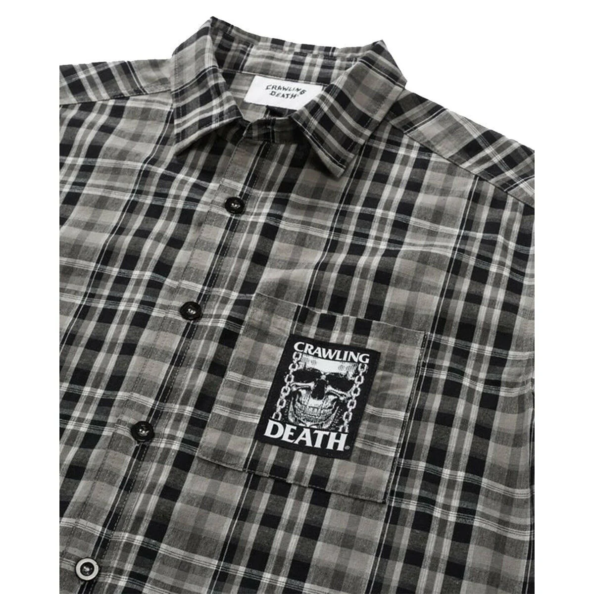 Crawling Death - TV Skull Check Shirt Black - Image 2