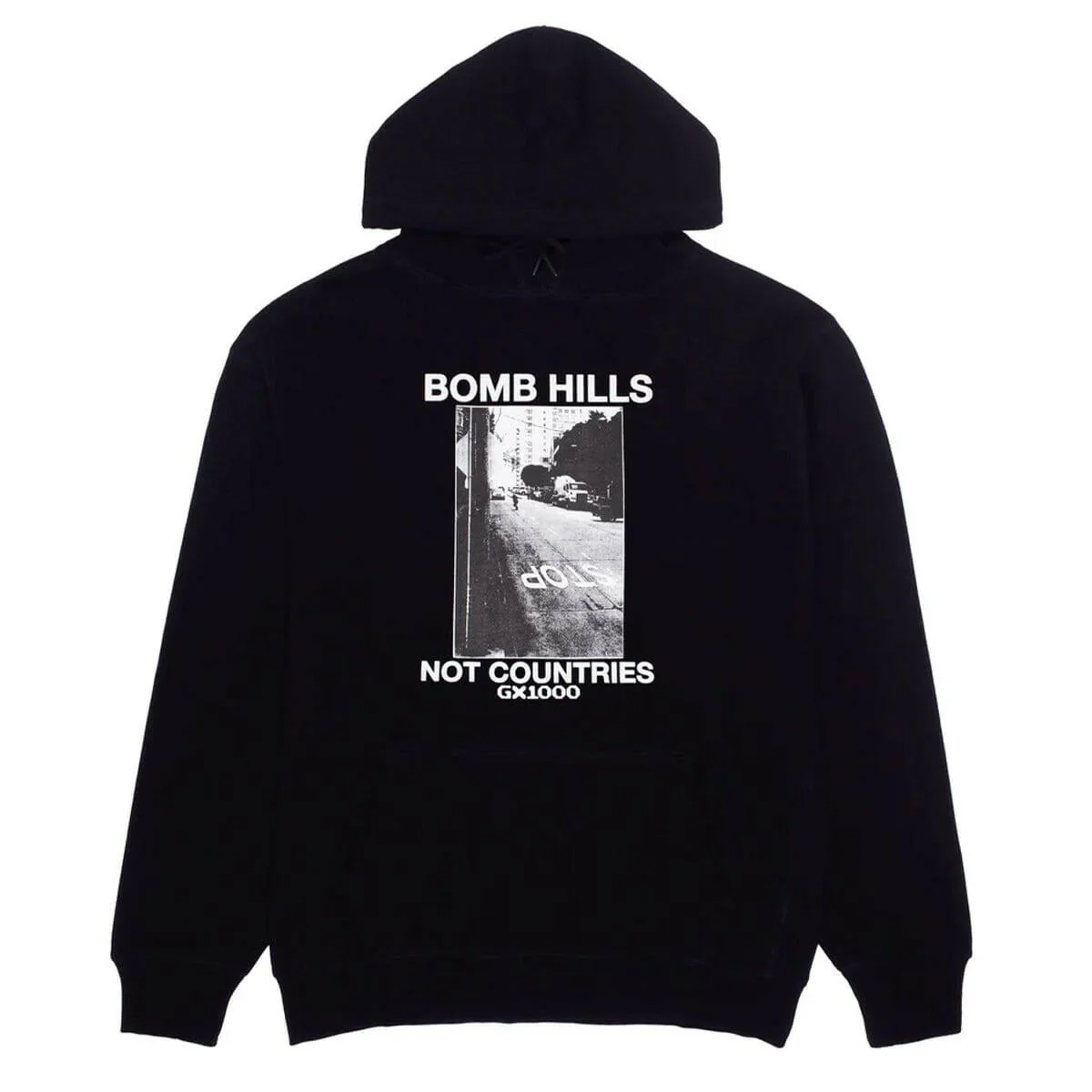 GX1000 - Bomb Hills Not Countries Hoodie Black/White