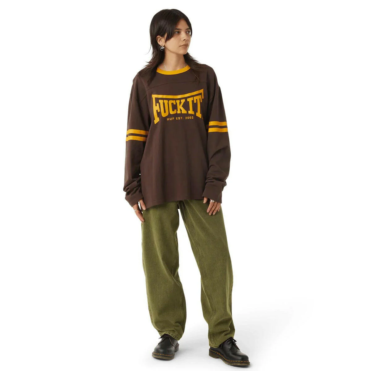 Huf - Exeter L/S Football Shirt Espresso - Image 5