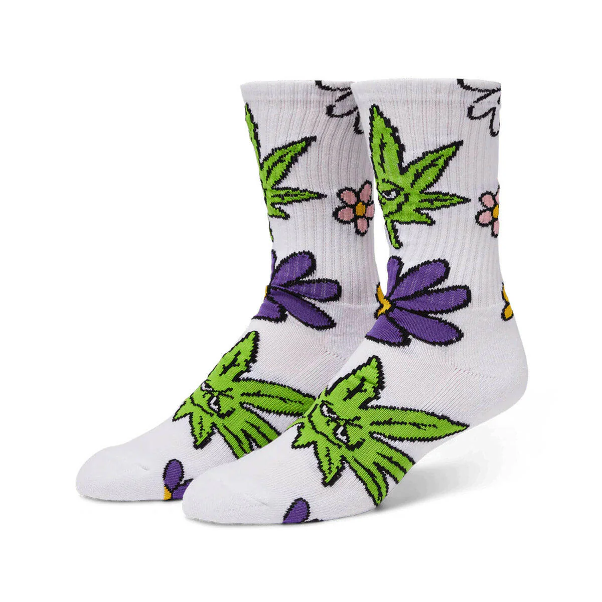 Huf - Green Buddies Allergies Socks White