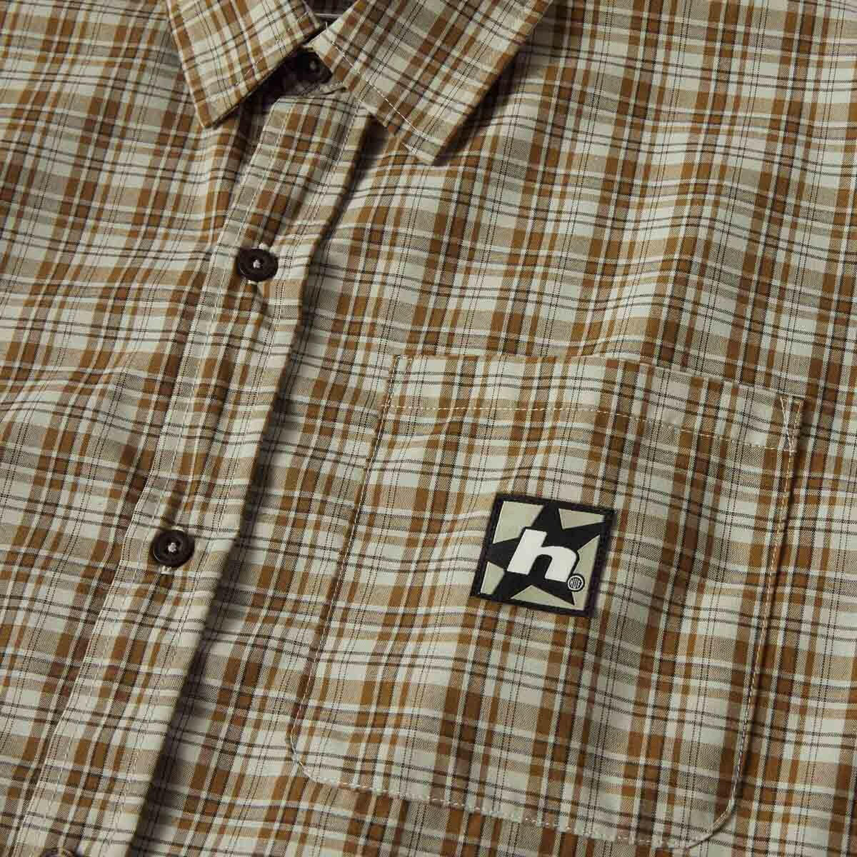 Huf - H Star Plaid Shirt Putty - Image 3
