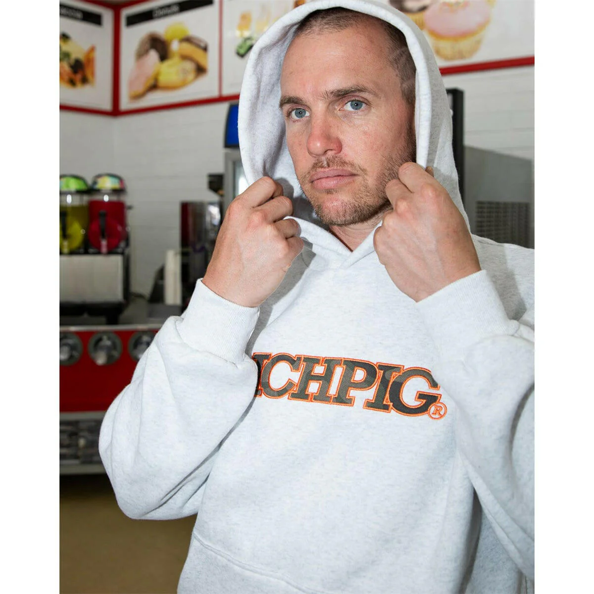 Ichpig - Glyph Cordless Hoodie White Marle/Camo - Image 2