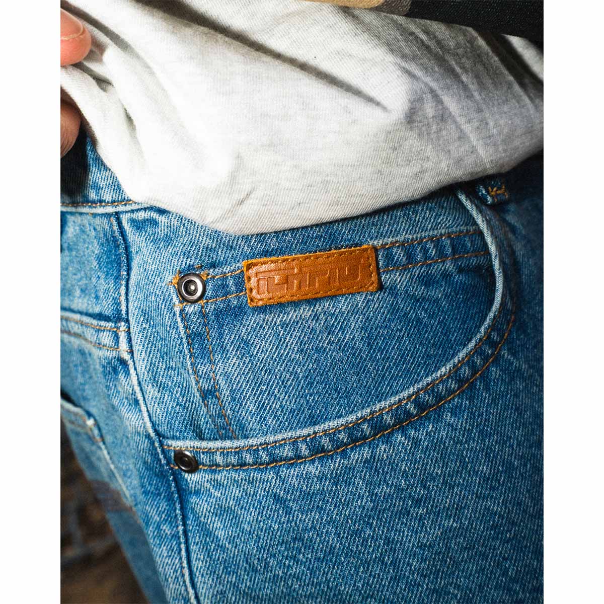 Ichpig - Pigasus Denim Shorts Washed Indigo - Image 4