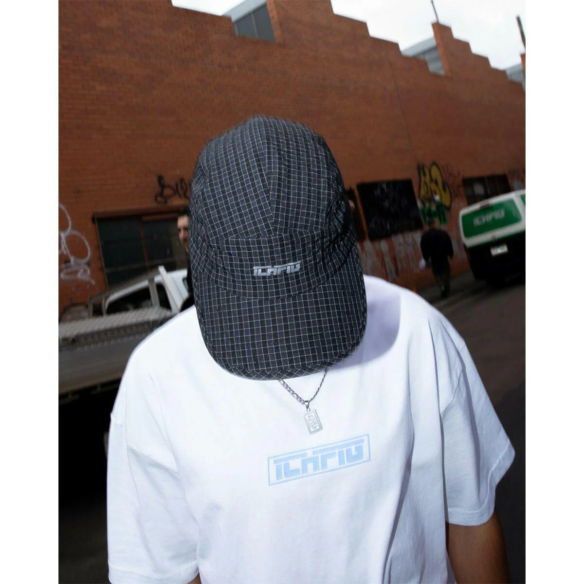 Ichpig - Ripstop Check 5 Panel Hat Black - Image 2