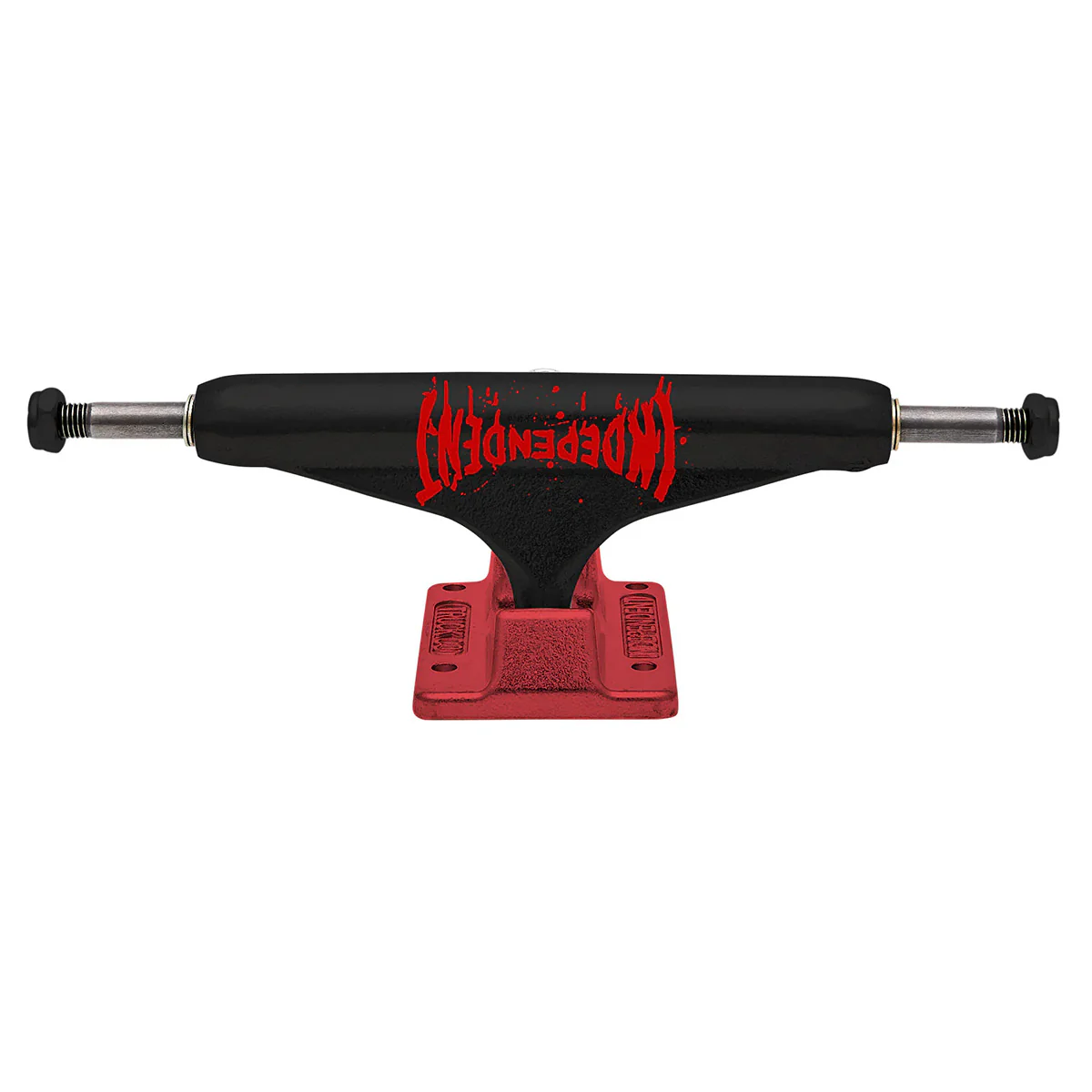 Independent - Splatter Span Black/Ano Red 144 Skateboard Trucks - Image 3