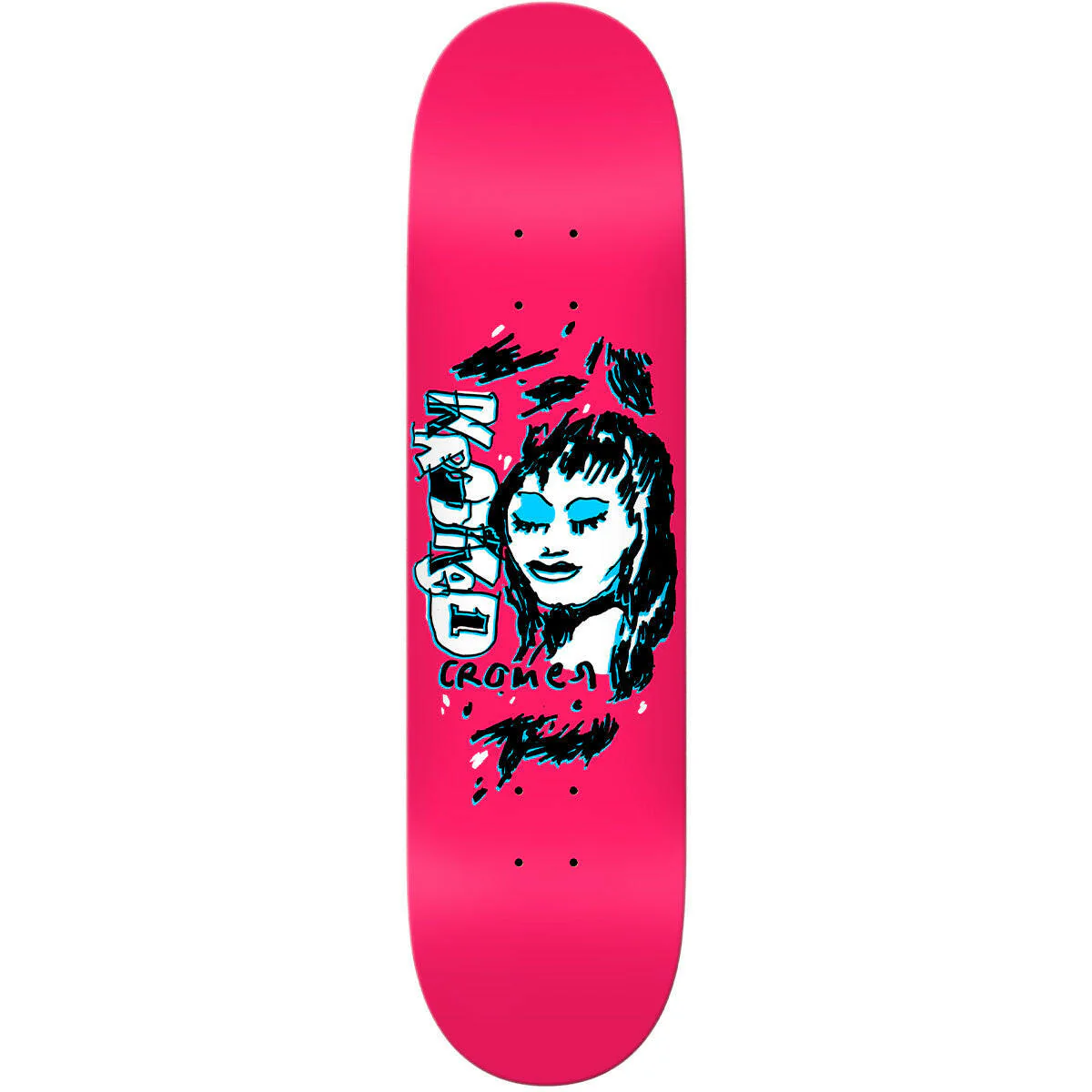 Krooked - Brad Cromer Pink & Blue 8.06 Skateboard Deck