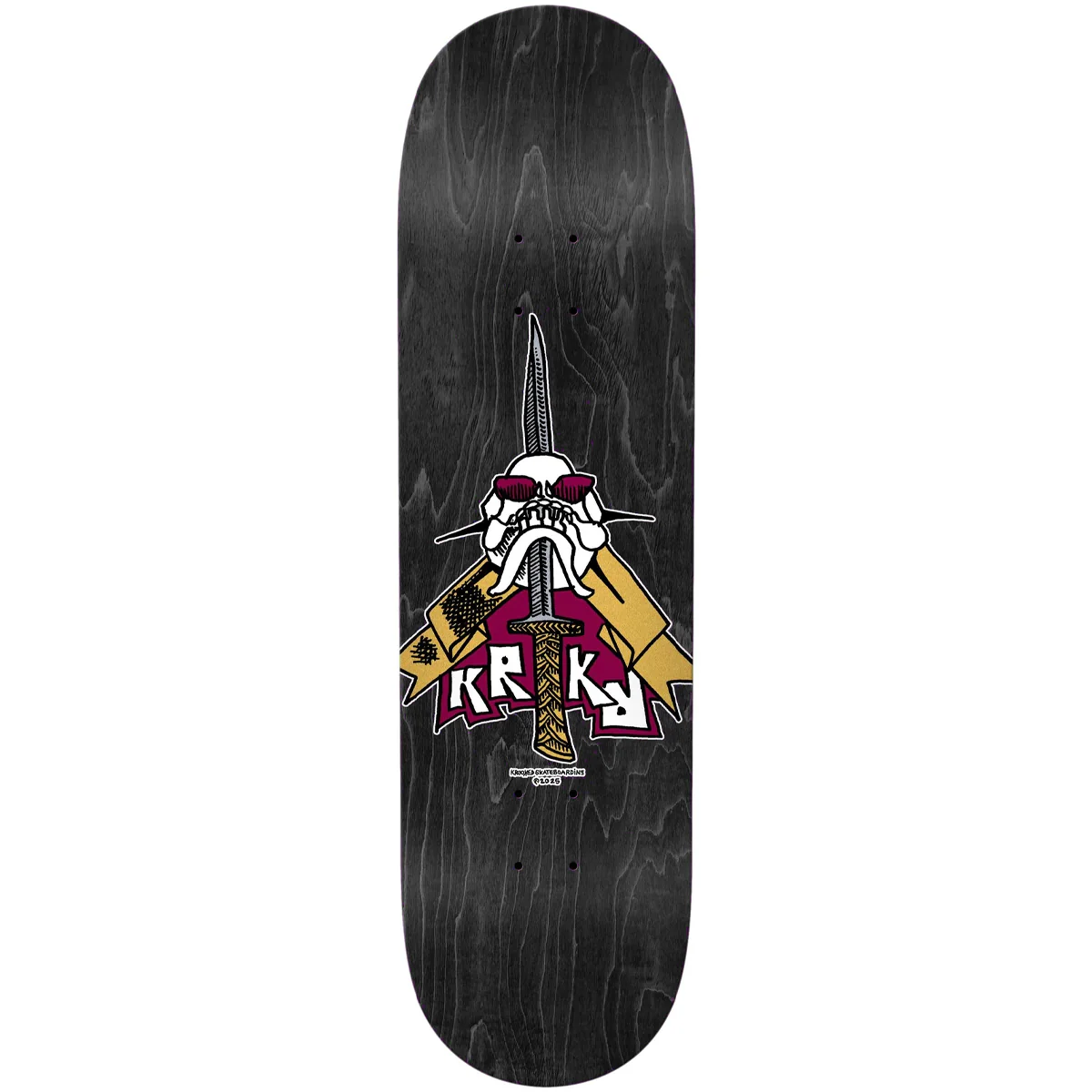 Krooked - Team Skull Sword Black 8.75 Skateboard Deck