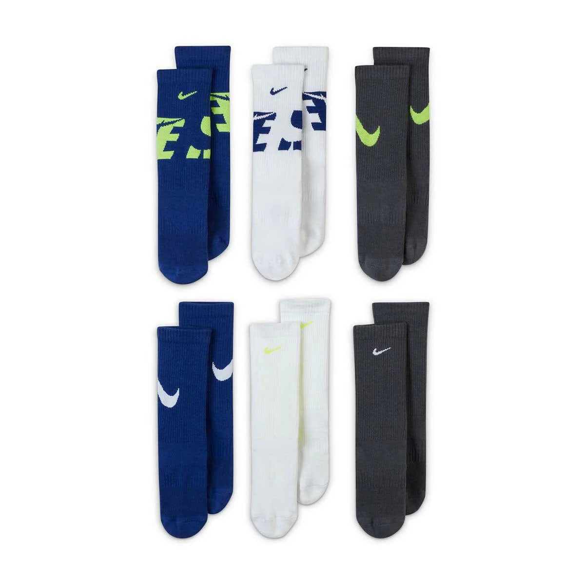 Nike - Everyday Cushioned Youth Crew Socks 6 Pack Multi - Image 3