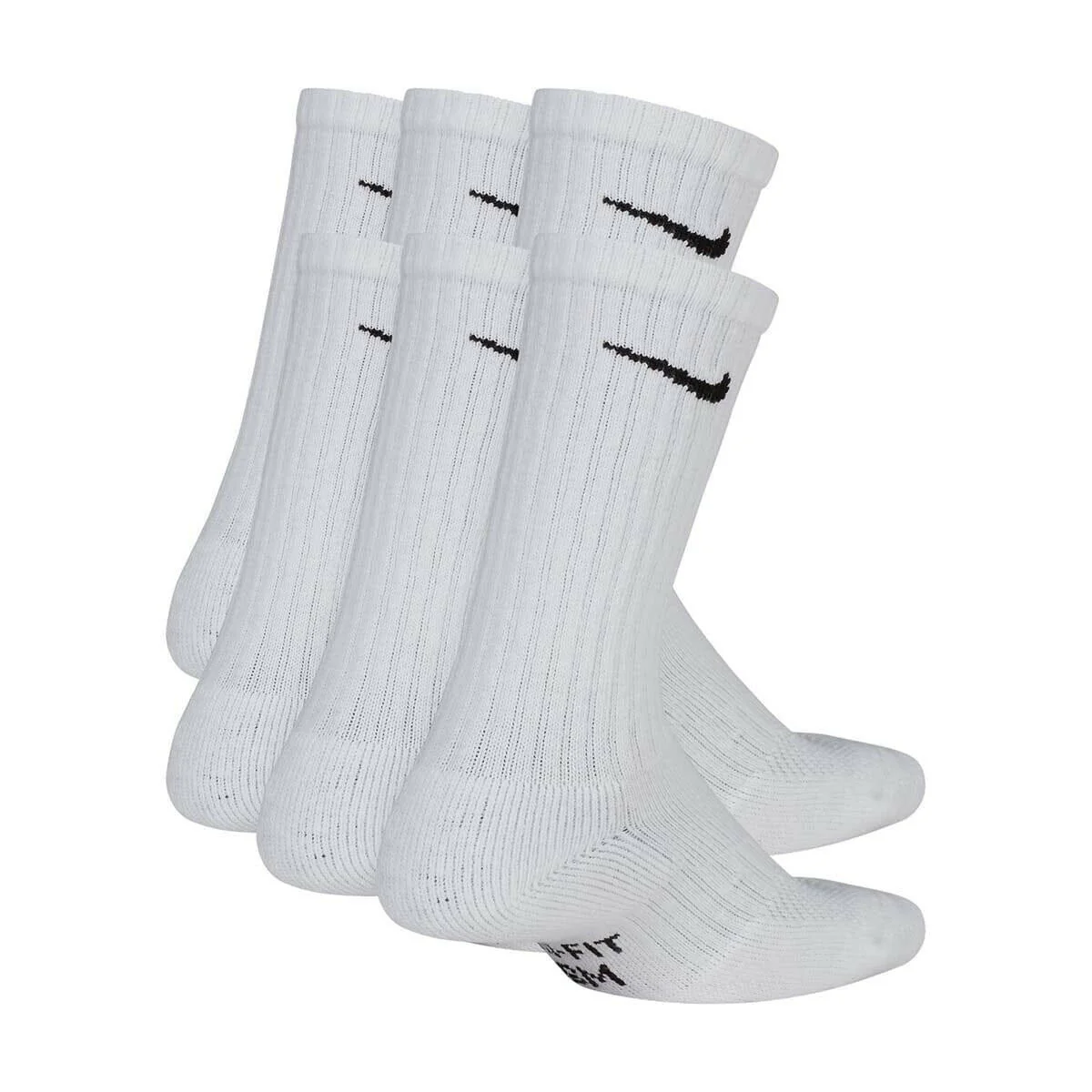 Nike - Everyday Cushioned Youth Crew Socks 6 Pack White