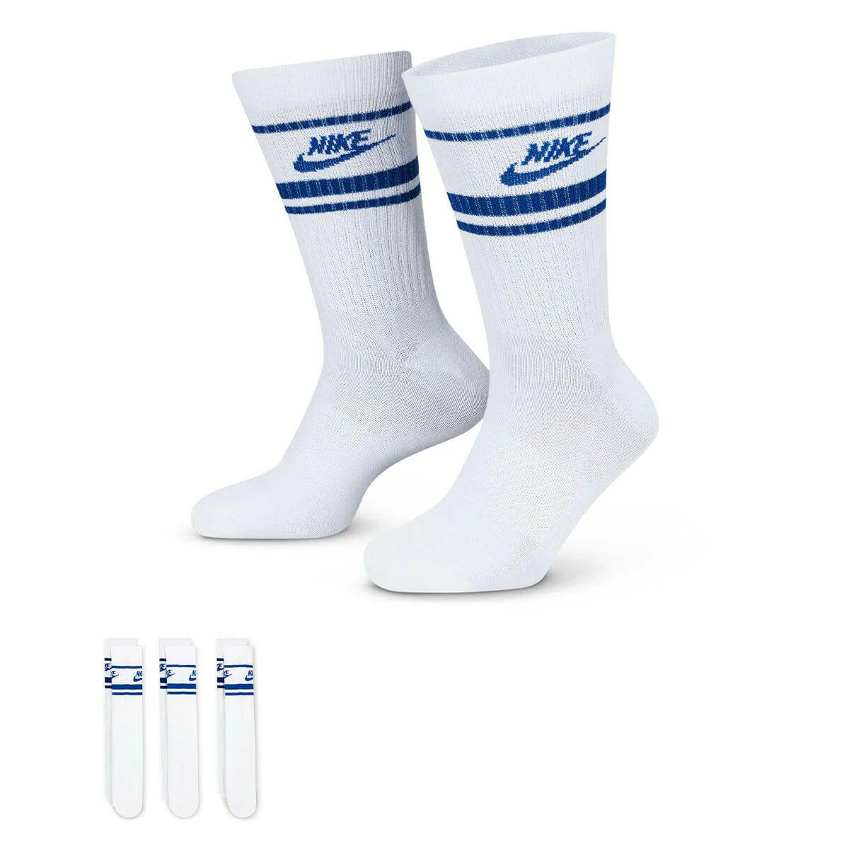Nike - Everyday Essential Socks White/Blue 3 Pack - Image 2