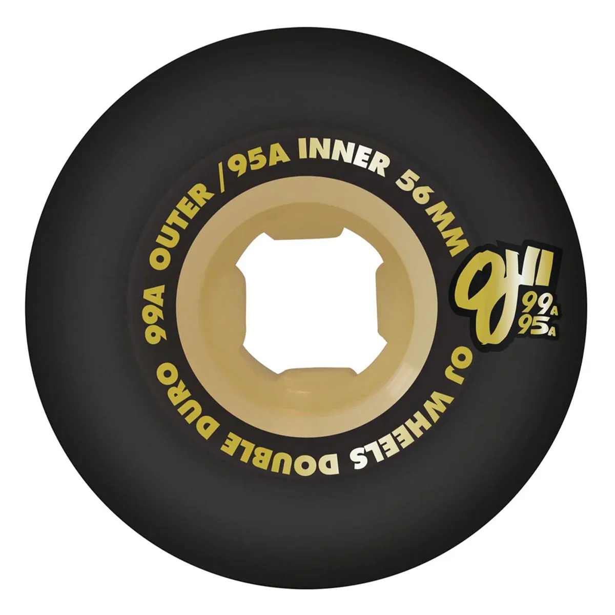 OJ - Double Duro Black/Gum Chubbies 56MM 99A/95A Skateboard Wheels - Image 2