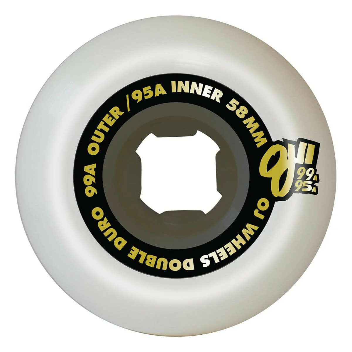 OJ - Double Duro White Black Mini Combo 58MM 99A/95A Skateboard Wheels - Image 2