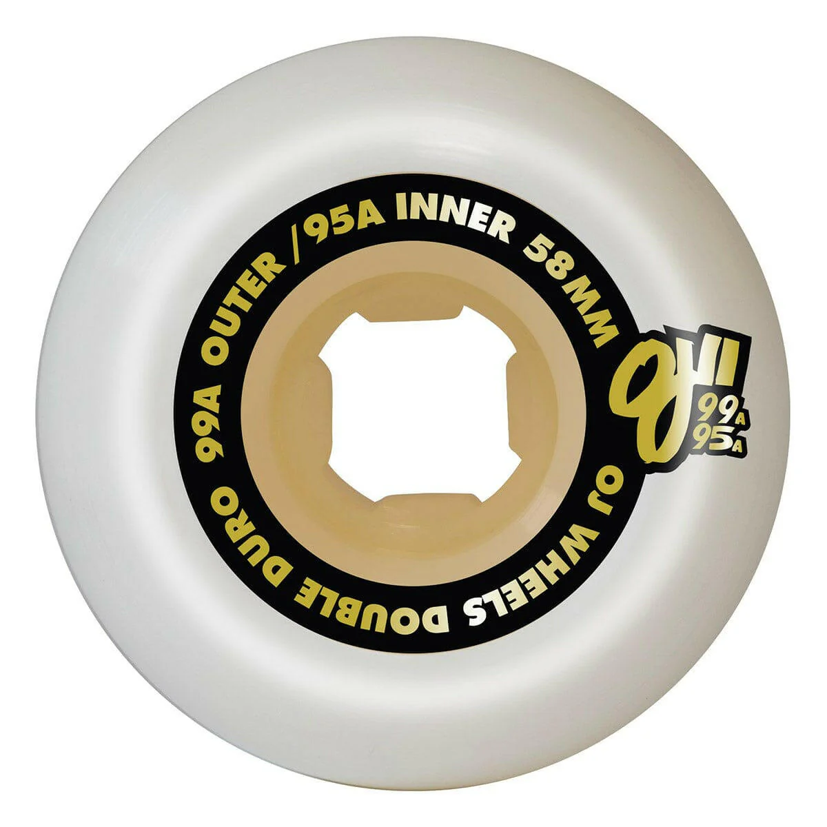 OJ - Double Duro White Gum Mini Combo 58MM 99A/95A Skateboard Wheels - Image 2