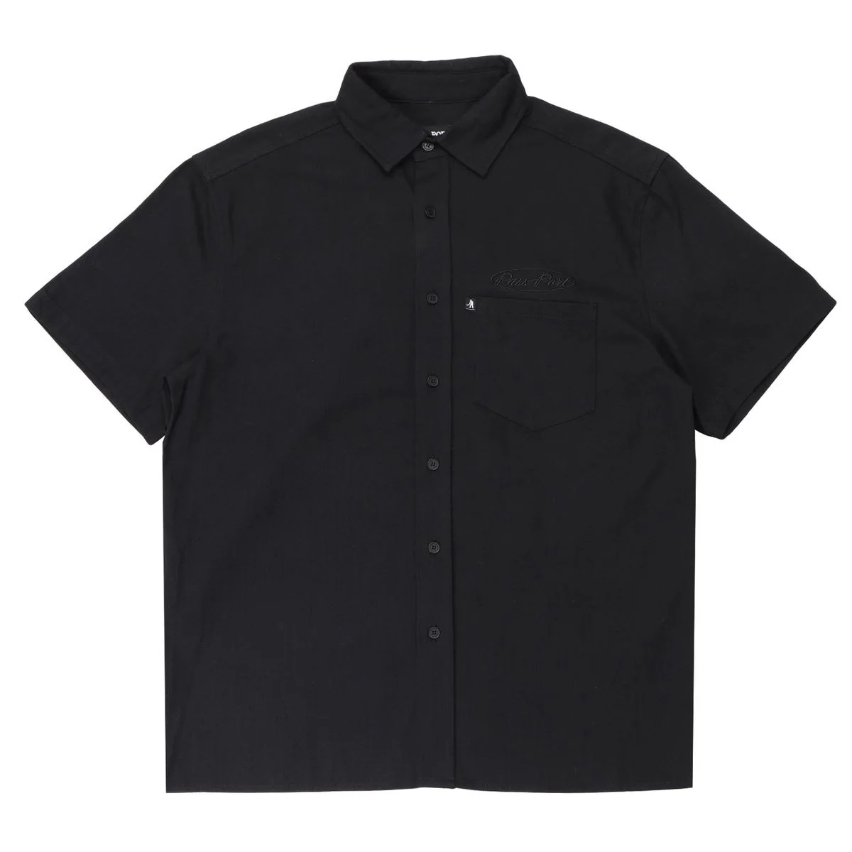 Pass~Port - Ovalit Herringbone S/S Shirt Black