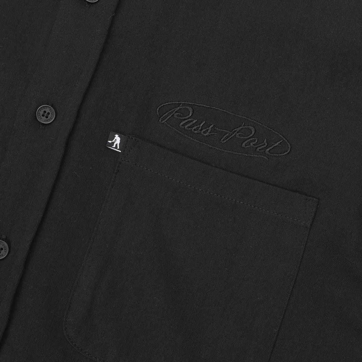 Pass~Port - Ovalit Herringbone S/S Shirt Black - Image 2