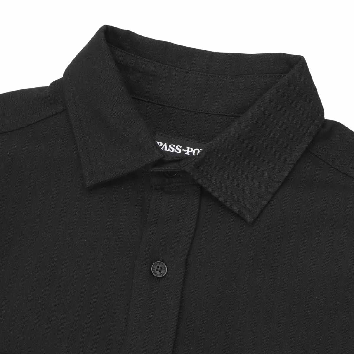 Pass~Port - Ovalit Herringbone S/S Shirt Black - Image 3