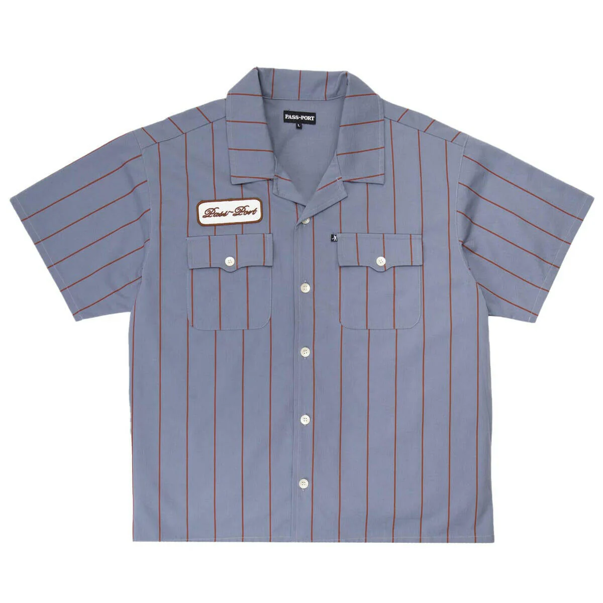 Pass~Port - Striped Casual Shirt Light Blue