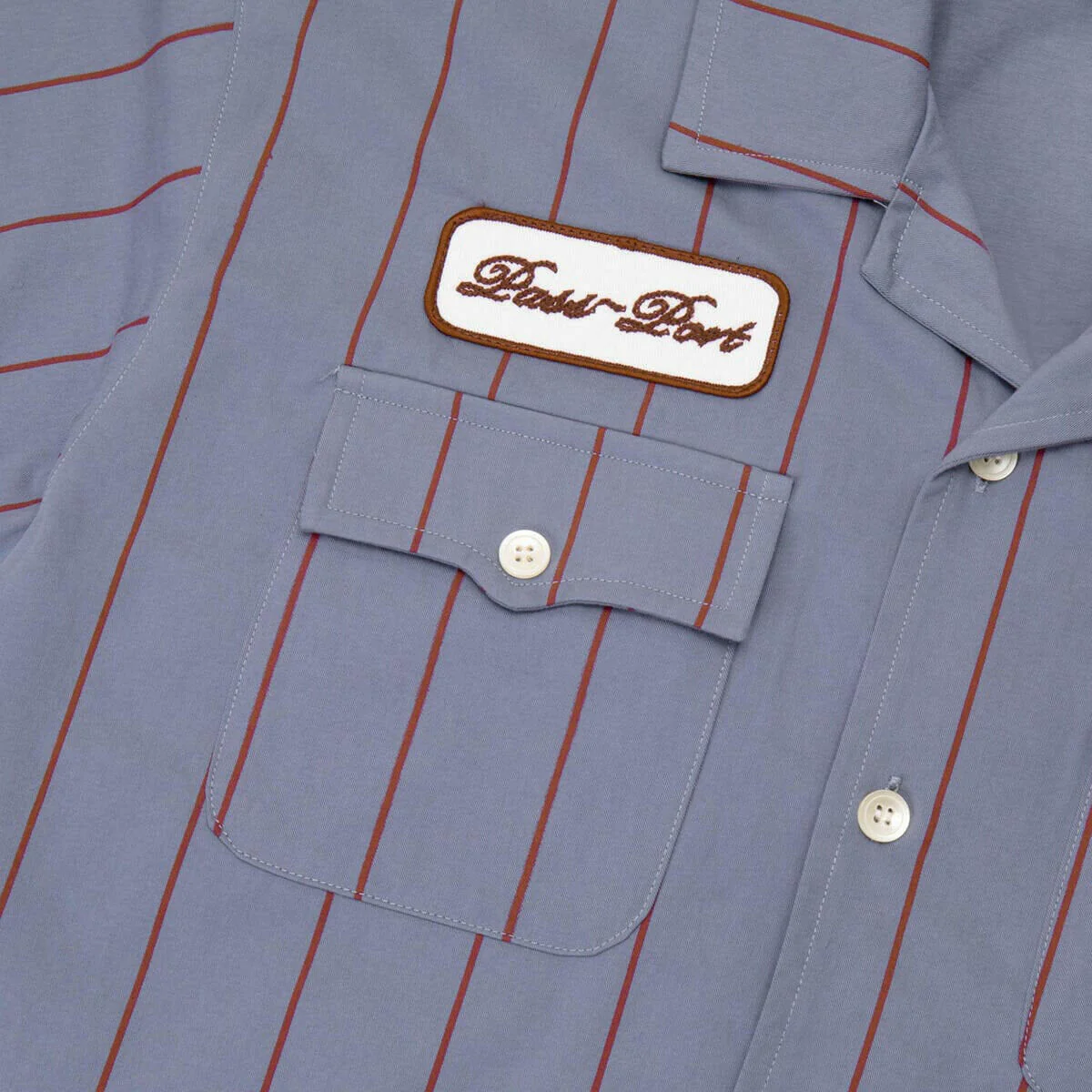 Pass~Port - Striped Casual Shirt Light Blue - Image 2