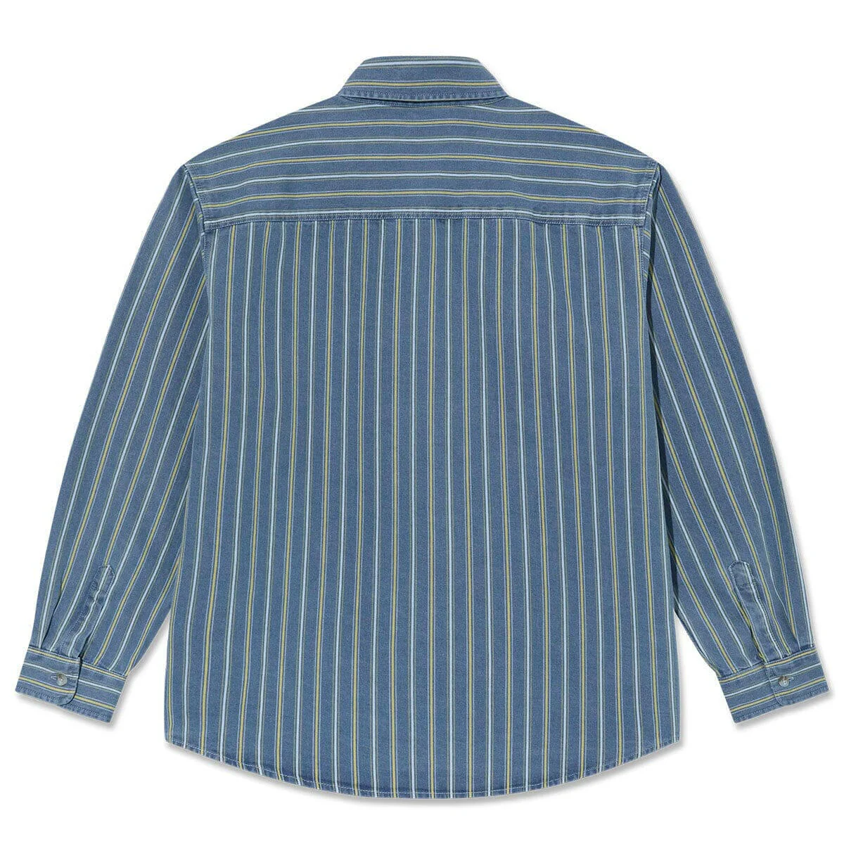 Polar - Mike Denim L/S Shirt Blue/Yellow - Image 2