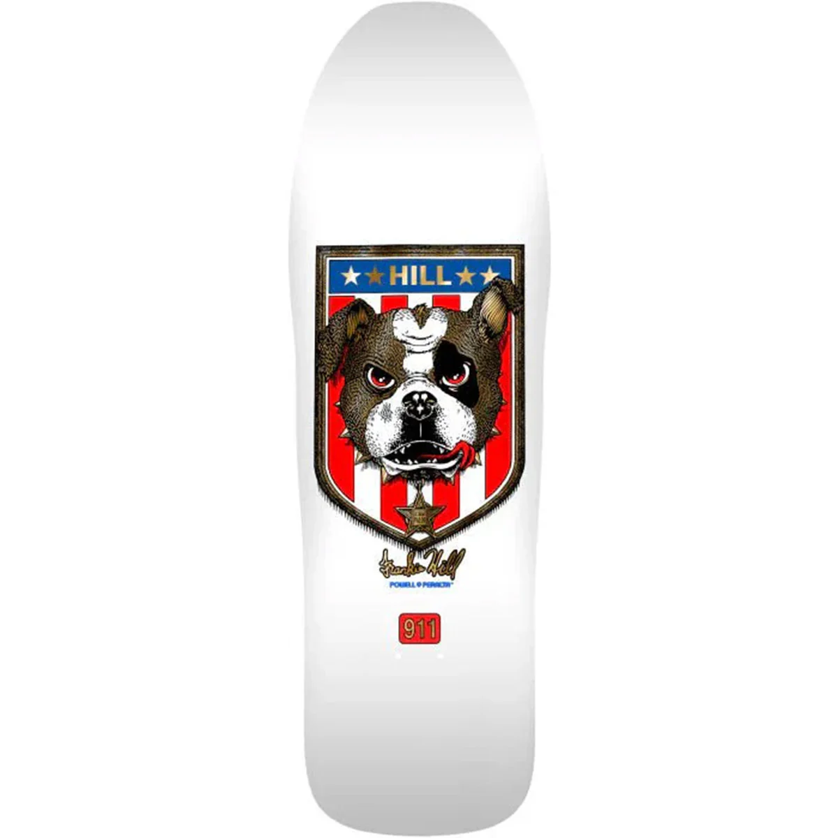 Powell Peralta - Frankie Hill Bulldog White/Gold Foil 10.0 Reissue Skateboard Deck