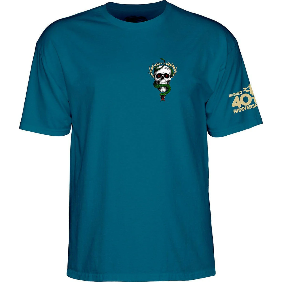 Powell Peralta - McGill Skull & Snake 40th Anniversary Tee Galapagos Blue - Image 2