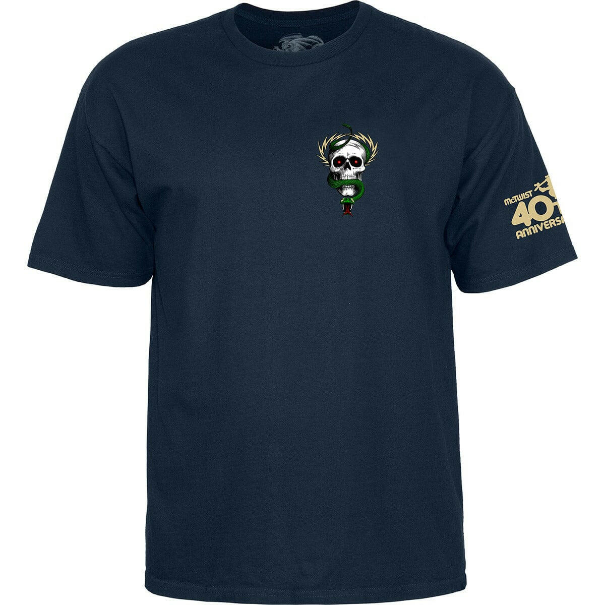 Powell Peralta - McGill Skull & Snake 40th Anniversary Tee Navy - Image 2