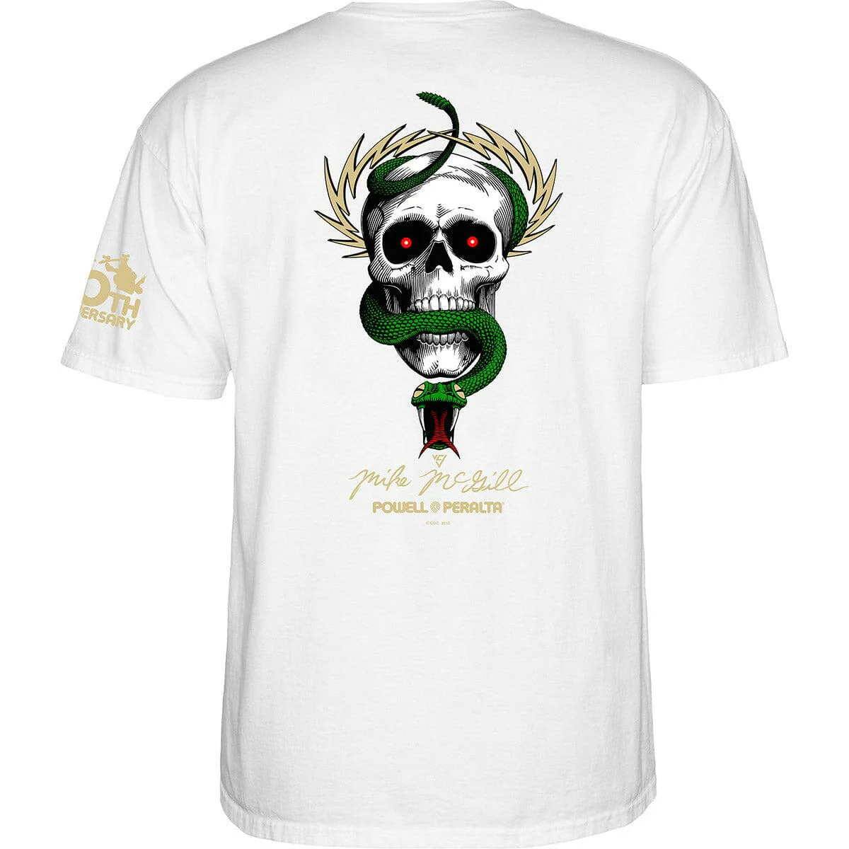 Powell Peralta - McGill Skull & Snake 40th Anniversary Tee White