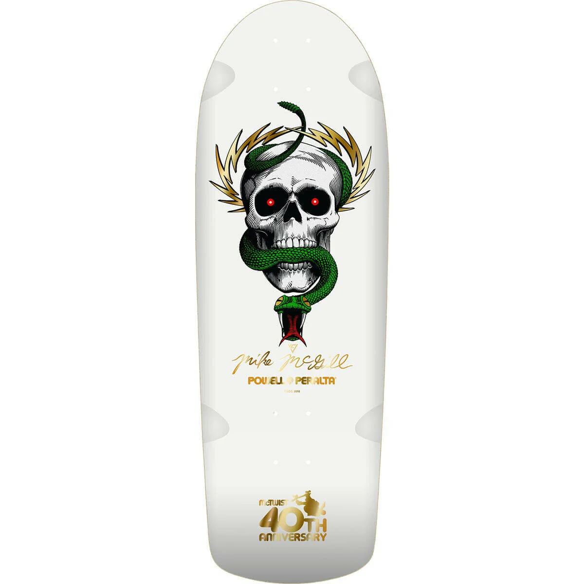 Powell Peralta - Mike McGill Skull & Snake McTwist 40th Ann. White 10.0 Reissue Skateboard Deck