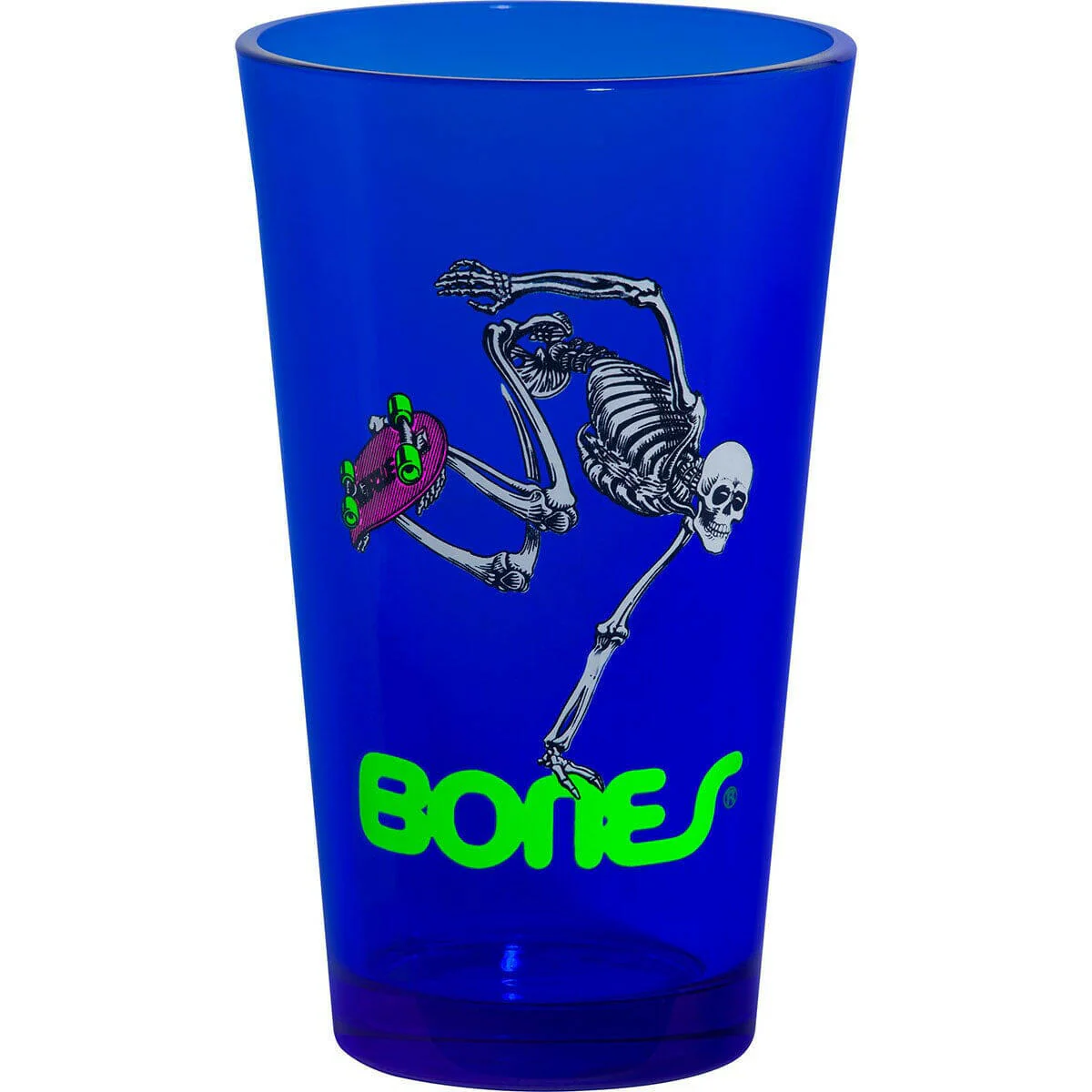 Powell Peralta - Pint Glass Skateboarding Skeleton Blacklight