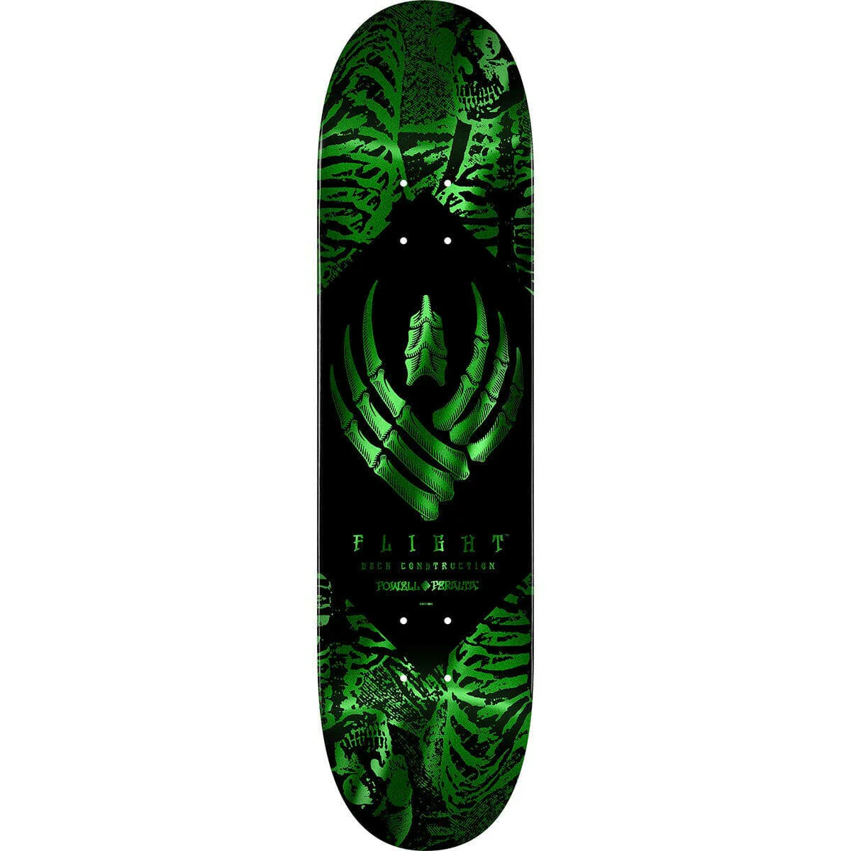 Powell Peralta - Skeleton Green Foil Flight 8.5 Skateboard Deck