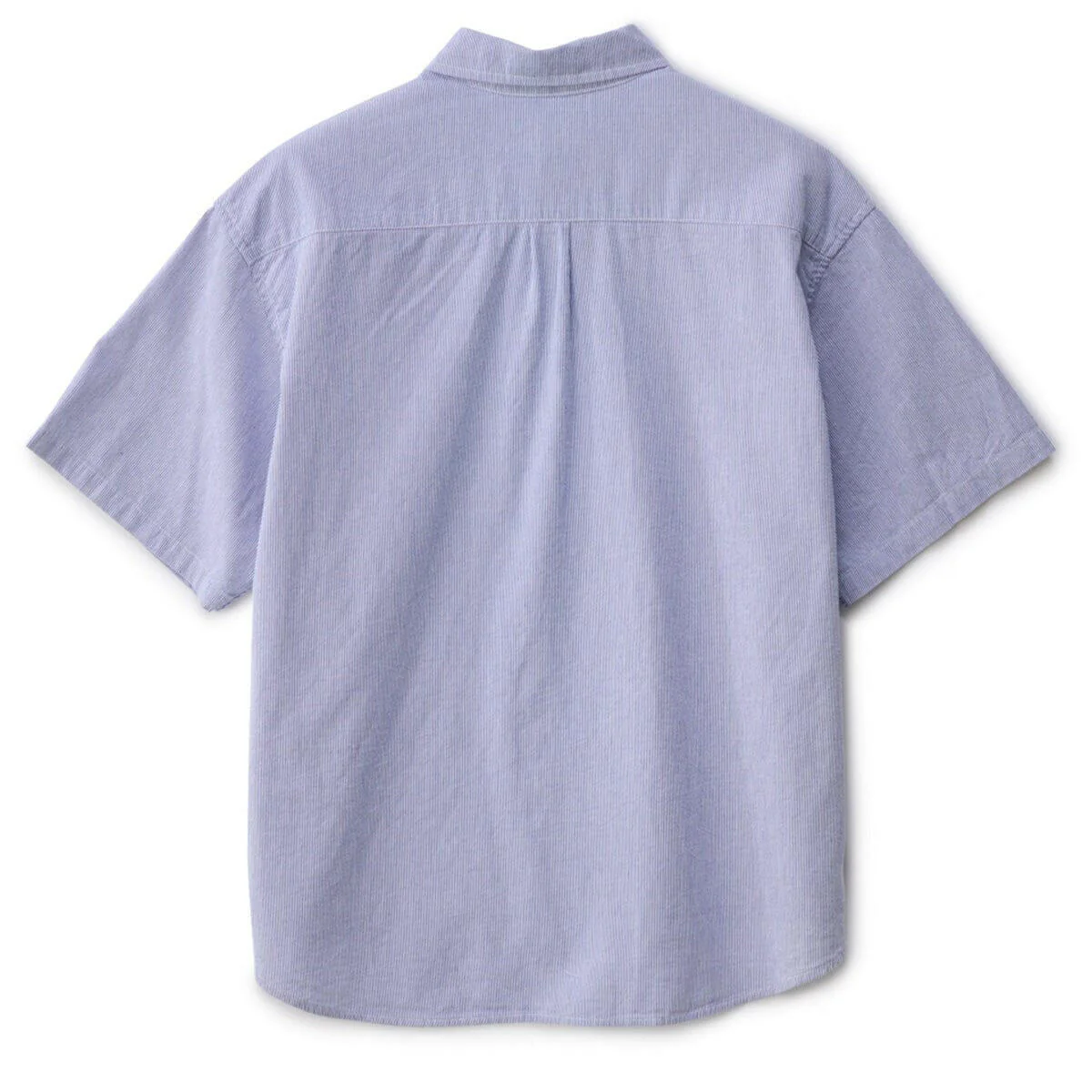 S/Double - Classic Oxford S/S Shirt Navy Stripe - Image 2