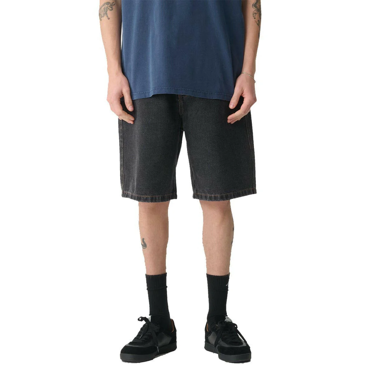S/Double - Denim Standard Shorts Washed Black - Image 3
