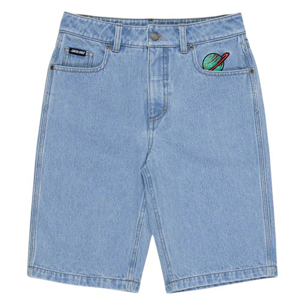 Santa Cruz - Space Rocket Stack Youth Shorts Mid Blue