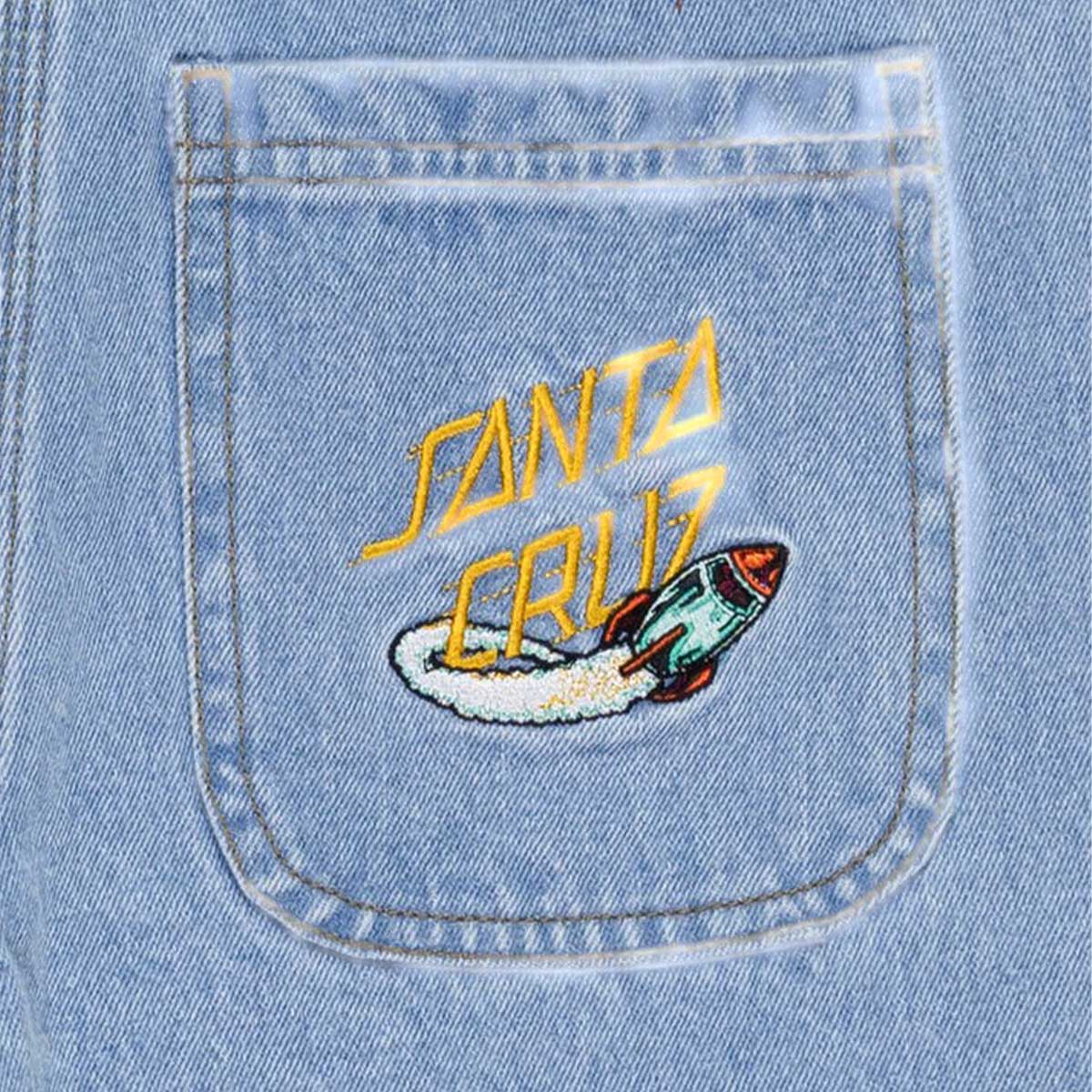 Santa Cruz - Space Rocket Stack Youth Shorts Mid Blue - Image 3