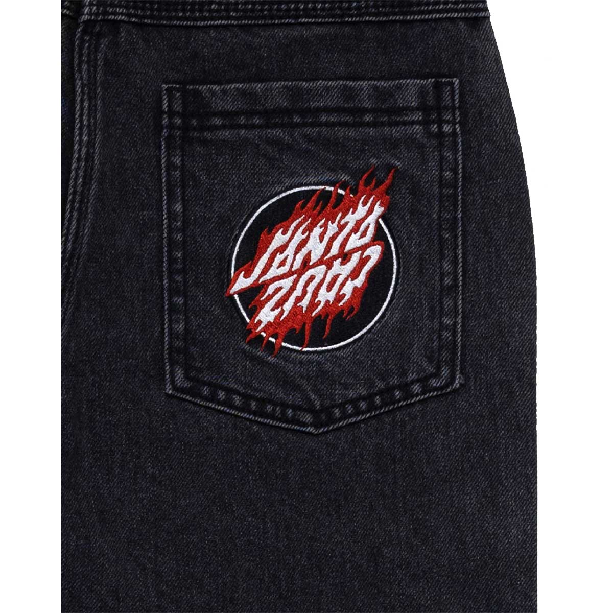 Santa Cruz - Twin Flamed Dot Youth Jeans Washed Black - Image 3