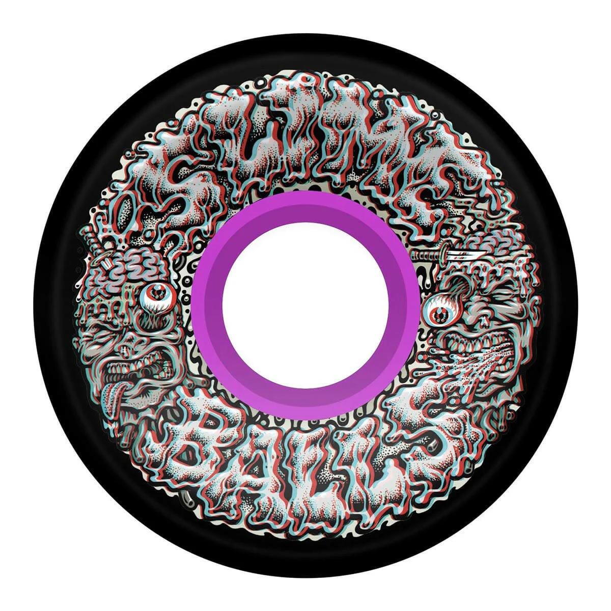Slime Balls - Brain Busters 3D OG Slime Black 60MM 78A Skateboard Wheels