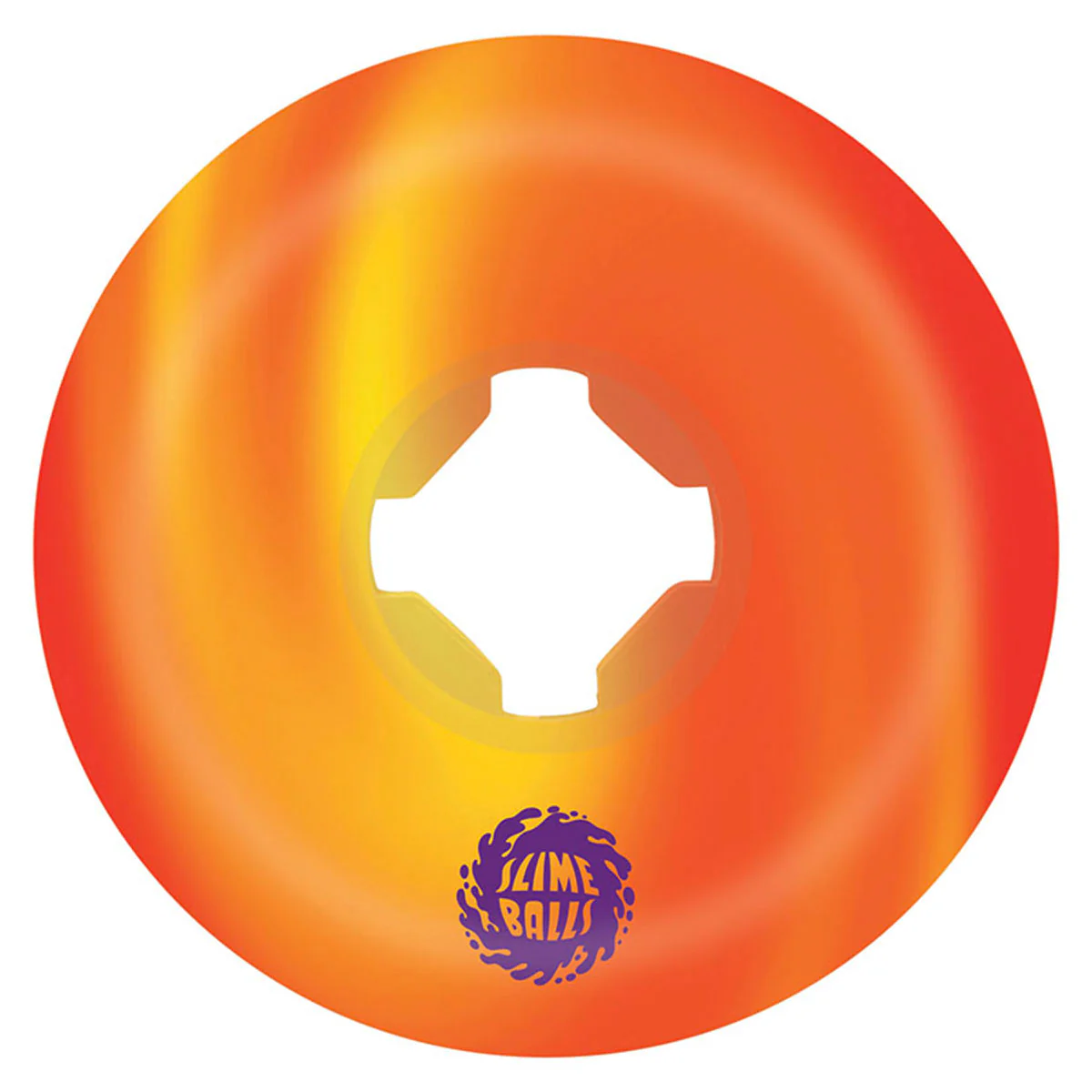 Slime Balls - Brains Speed Balls Orange/Yellow Swirl 56MM 99A Skateboard Wheels - Image 3